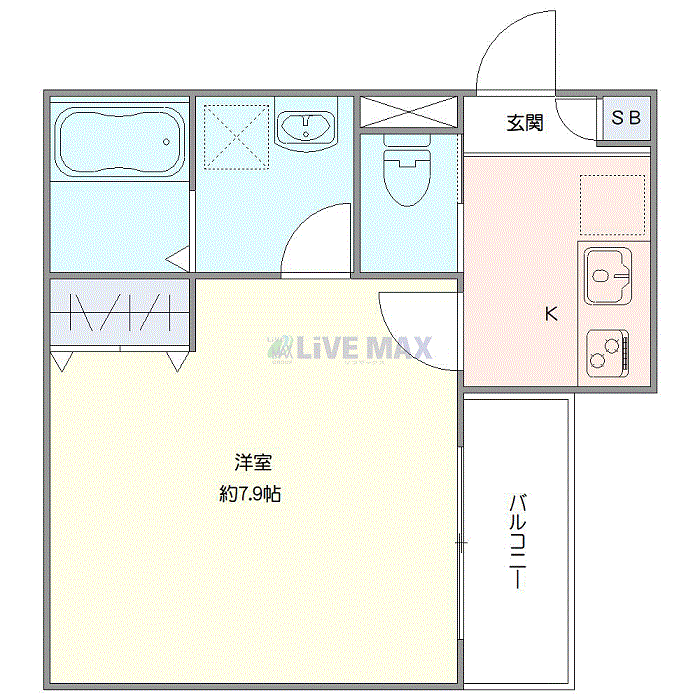 マンスリーリブマックス内房線五井NORTHヒルズ■『禁煙ルーム・25平米』【Wi-Fi無制限・独立洗面】≪スタンダードシリーズ≫の間取り図