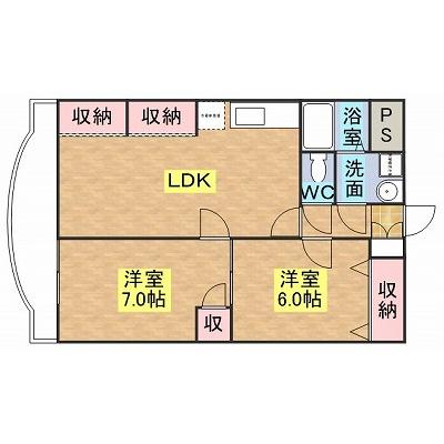 メゾン・ド・ラフォーレ　（2LDK）の物件間取り図