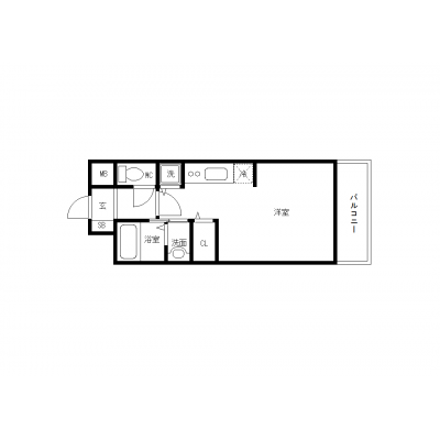 OneLife広島加古町グラビス【★オートロック・バストイレ別・浴室乾燥機付】の間取り図