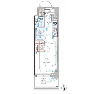 【✨🎁12月入居限定SALE🎁✨】【禁煙🚭/Wi-Fi無料🌐】マイナビSTAYクレイシア新宿パークコンフォート【仮称】　202の間取り図