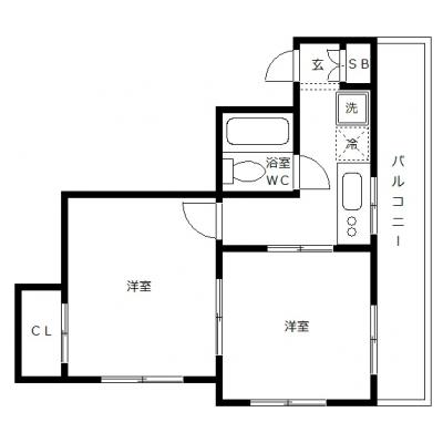 OneLife幡ヶ谷カレント【▼▼3点ユニット、エアコン付】の物件間取り図