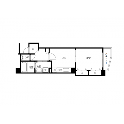 OneLife縮景園＜TYPE2＞【★バストイレ別、浴室乾燥機付き★《1DKタイプ》】の物件間取り図