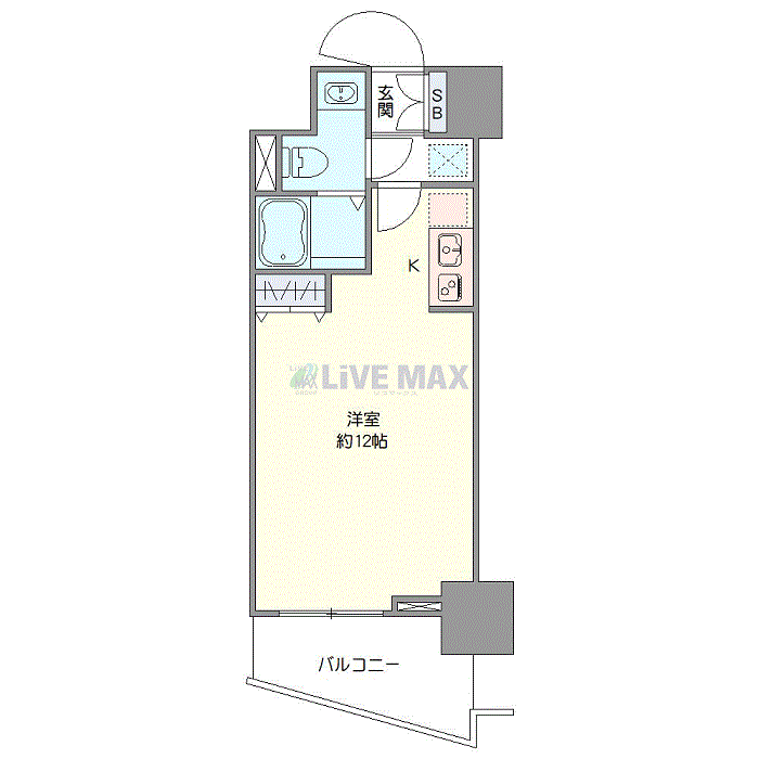 グッドステイ千葉中央サイドワン■『禁煙ルーム・1R・28平米・駅2分・独立洗面・浴室乾燥付』【ハイクラス】の間取り図