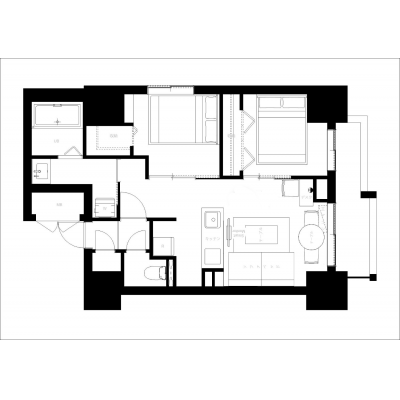 西11丁目から徒歩5分/白を基調にしたナチュラルで落ち着きのある空間/広々1LDK/家具・家電完備/ S-RESIDENCE 大通公園 admirio 703の間取り図