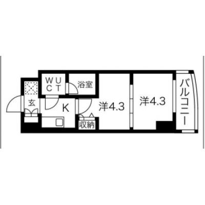 【🎍年末年始大感謝祭🎍】【禁煙🚭/Wi-Fi無料🌐】マイナビSTAY蒲田グランドタワー　1403の間取り図