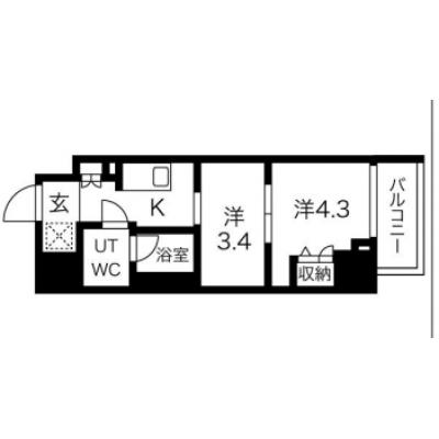 【🎍年末年始大感謝祭🎍】【禁煙🚭/Wi-Fi無料🌐】マイナビSTAY蒲田グランドタワー　1405の間取り図