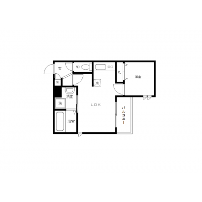 OneLife楽々園駅南サルビア【★1LDK・独立洗面台・浴室乾燥機付】の物件間取り図