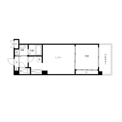 OneLife宇部島北プラチード【★1LDK・独立洗面台・浴室乾燥機付】の物件間取り図
