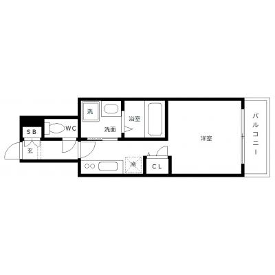 OneLifeh広島駅東カニヤ＜TYPE1＞【★バストイレ別、浴室乾燥機付き】の物件間取り図