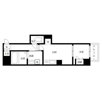 OneLifeh広島駅東カニヤ＜TYPE2＞【★バストイレ別、浴室乾燥機付き《広めの1LDK！》】の物件間取り図