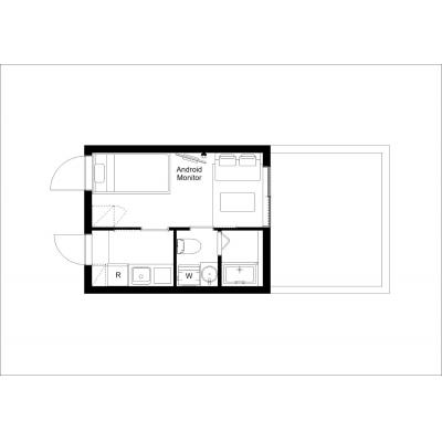 早稲田駅から徒歩6分/家具・家電付き/CH RESIDENCE 早稲田鶴巻町501の物件間取り図