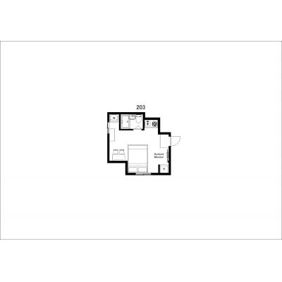 駅徒歩6分/嬉しい家具・家電付き/エレガントハウス 203の間取り図