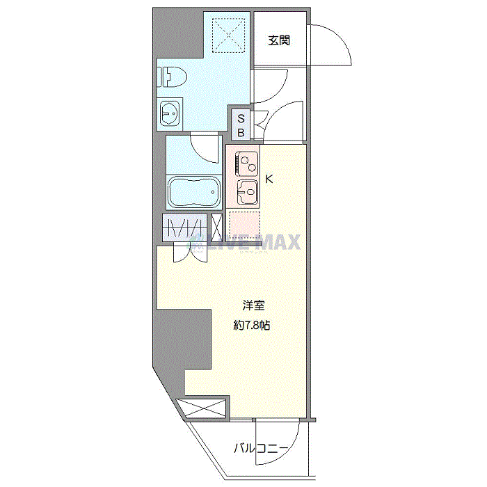 グッドステイ埼玉三郷SOUTHステーションフロント■『禁煙ルーム・駅2分・Wi-Fi無制限・独立洗面・浴室乾燥付』【ハイクラス】の間取り図