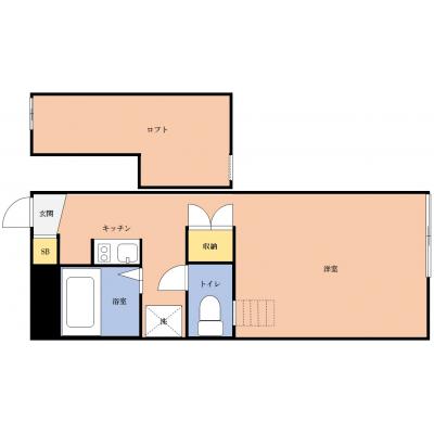 マコット郡山赤木町B105【無料駐車場あり・バストイレ別・Wi-Fi無料】JR東北本線、東北新幹線「郡山駅」徒歩15分！ロフト付きのゆとりある室内で快適マンスリー生活♪】の間取り図