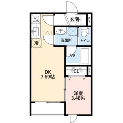 【J’sコート白鷺 202】厚さ25㎝超高密度ポケットコイルマットレス使用！新宿エリアまでアクセス良好！築浅デザイナーズマンション☆【インターネット無料】の間取り図
