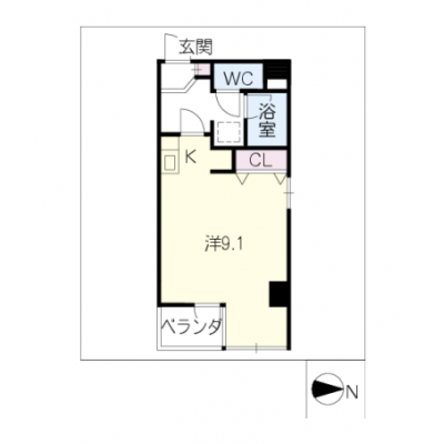 アルDEスリー岐阜駅　403の間取り図