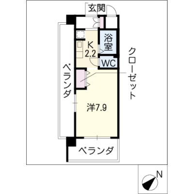 アルDEスリー三河安城 401の物件間取り図