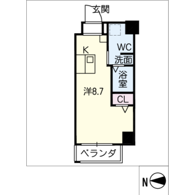 アルDEスリー矢場町　1Aの物件間取り図