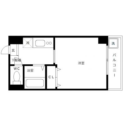 OneLife幕張フラワー13th【▼バストイレ別、オートロック付】の間取り図