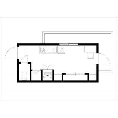 ルーフバルコニーあり♪／Wi-Fi完備／家具家電・備品完備／D-WASEDA 502の物件間取り図
