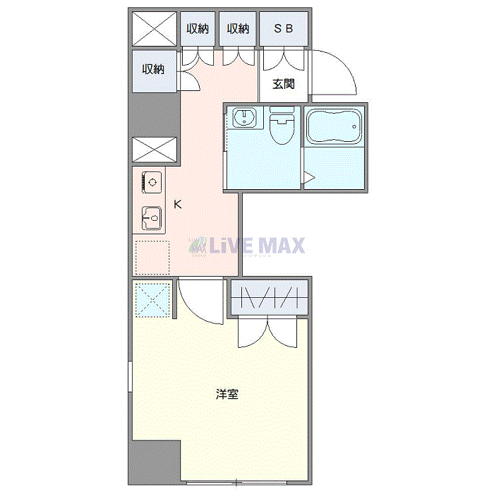 マンスリーリブマックス芝公園・大門WESTリーフ△『禁煙ルーム・31平米』【独立洗面】≪スタンダードシリーズ≫の物件間取り図