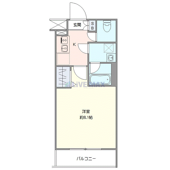 グッドステイ京浜東北線川口WESTグランデ●『禁煙ルーム・25平米・独立洗面・浴室乾燥付』【デラックス】の物件間取り図