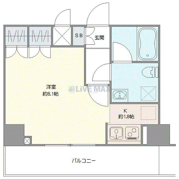 マンスリーリブマックス東武スカイツリーライン梅島ブランシュ△『禁煙ルーム・25平米』【独立洗面・浴室乾燥付】≪エクセレントシリーズ≫の物件間取り図