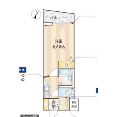 【60日以上の利用でお得🌈】【禁煙🚭/Wi-Fi無料🌐】マイナビSTAY小伝馬町　602の間取り図