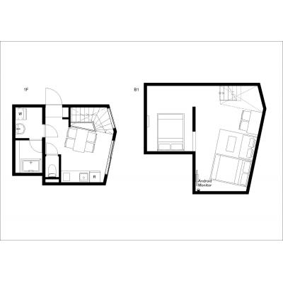 駅から徒歩6分！メゾネット/お洒落な外観＆内装/LEGALAND幡ヶ谷ANNEX 104の間取り図