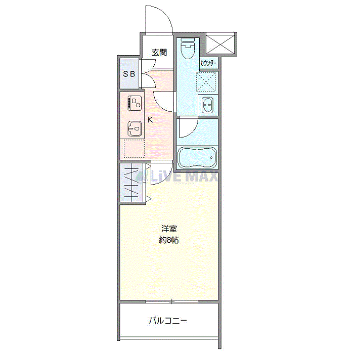 グッドステイ雑司が谷SOUTHデザイン■『27平米・駅5分・Wi-Fi無制限・独立洗面・浴室乾燥付』【ハイクラス】の間取り図