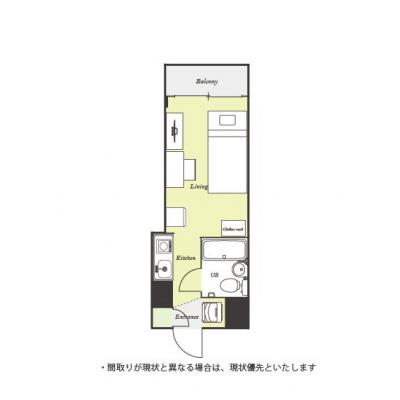 ユニオンマンスリー北越谷２　103　1R・シングル☆【禁煙ルーム】モニター付きインターホン完備！デスクチェア・2ドア冷蔵庫など家具家電付きのお部屋。南越谷・草加・北千住まで電車で１本。の物件間取り図