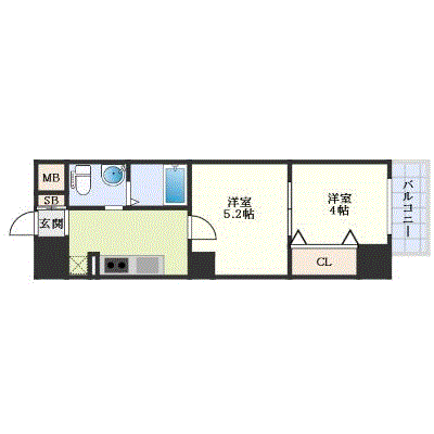 マンスリーリブマックス十三駅西△エグゼ【2k・設備充実】≪エクセレントシリーズ≫の間取り図