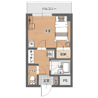 【駐車場無料】レントライフマンスリー相澤病院東_Bの物件間取り図
