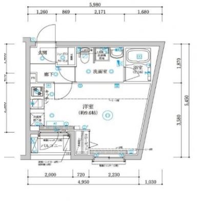 【60日以上の利用でお得🌈】【禁煙🚭/Wi-Fi無料🌐】マイナビSTAY西日暮里レジデンス　502の間取り図