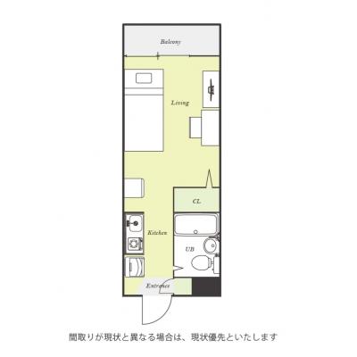 ユニオンマンスリー坂戸４　108　1R・シングル☆◆インターネット固定回線（有線・Wi-Fi）無料の部屋◆【禁煙ルーム】デスク・チェアのあるお部屋/深夜24時まで営業スーパー・ベルクまで徒歩約5分の間取り図