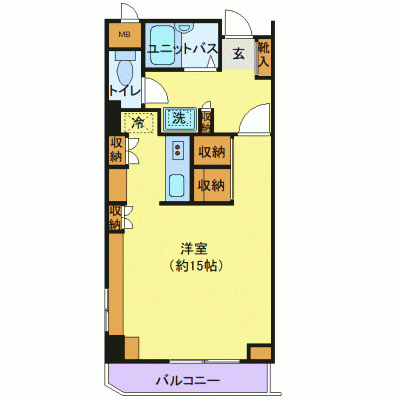 OneLife仙台花京院【★バストイレ別、約15帖の広々空間！】の間取り図