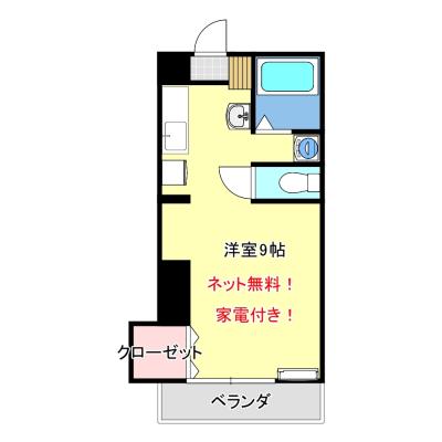 ディアコート河　205号室の物件間取り図