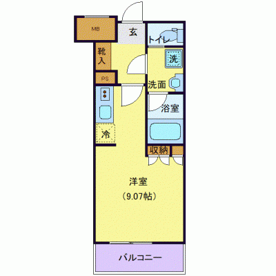 OneLife日泉ローラ＜TYPE1＞【★バストイレ別・独立洗面台・浴室乾燥機付き】の間取り図