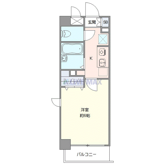 マンスリーリブマックス東西線行徳SOUTHプライムⅡ■『禁煙ルーム』【浴室乾燥付】≪スタンダードシリーズ≫の間取り図