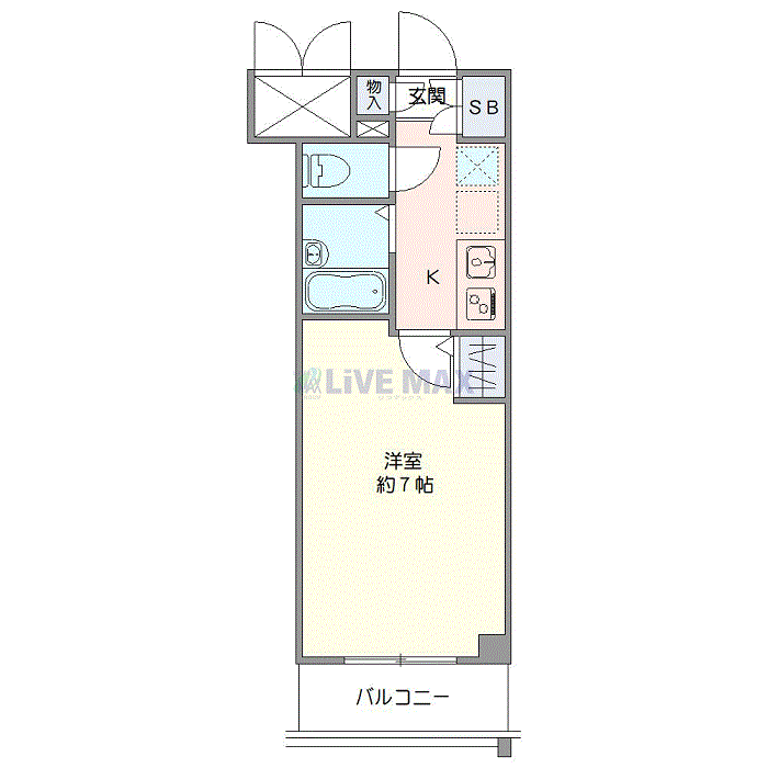 マンスリーリブマックス駒込駅前・六義園NORTHコート★『禁煙ルーム・駅3分』【浴室乾燥付】≪スタンダードシリーズ≫の間取り図