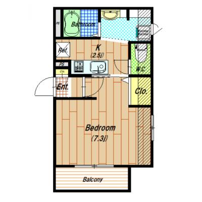 【チェルキオドゥーエ　102号室】大鳥居駅徒歩3分　✈羽田空港・品川まで電車で1本✈　新品の家具家電完備🌟独立洗面台🏠バス・トイレ別♪　インターネットwifi無料🌟の間取り図