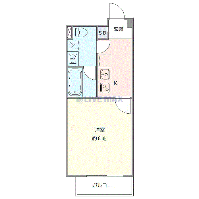 マンスリーリブマックス代々木上原EASTルーセント◆『禁煙ルーム・駅4分』【1名入居限定・独立洗面・浴室乾燥付】≪エクセレントシリーズ≫の物件間取り図