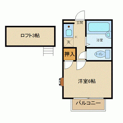 OneLife小鶴新田ロフティ【★ロフト付き！バス・トイレ別】の物件間取り図