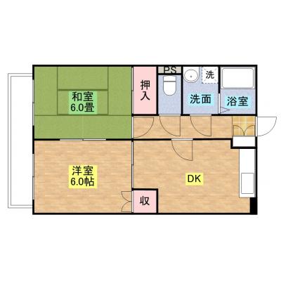 コートダジュール（２ＤＫ）の物件間取り図
