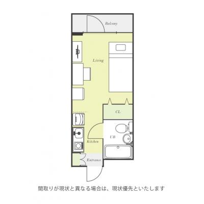 ユニオンマンスリー京成谷津ノルティア１　202　1R・シングル☆◆インターネット固定回線（有線・Wi-Fi）無料の部屋◆【禁煙ルーム】1棟18室丸々マンスリー！法人まとめての利用も可♪の物件間取り図