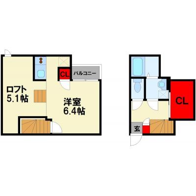 トーマンスリー飯塚市東徳前10番☆デザイナー物件☆ネット無料の物件間取り図