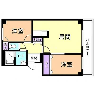 【新規OPEN】COSOJIマンスリー千歳栄町★駐車場完備★広々54㎡/Wi-Fi無料/家具新品/中心部へのアクセス抜群！セミダブルベット2つ有！の間取り図