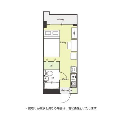 ユニオンマンスリー京成谷津ノルティア１　204　1R・セミダブル☆◆インターネット固定回線（有線・Wi-Fi）無料の部屋◆【禁煙ルーム】人気の角部屋/1棟18室丸々マンスリー！法人まとめての利用も可♪の物件間取り図