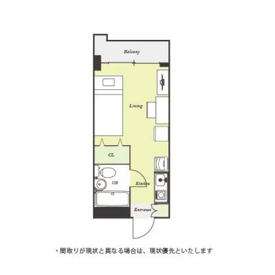 ユニオンマンスリー京成谷津ノルティア１　210　1R・シングル☆◆インターネット固定回線（有線・Wi-Fi）無料の部屋◆【禁煙ルーム】人気の角部屋/1棟18室丸々マンスリー！法人まとめての利用も可♪の物件間取り図