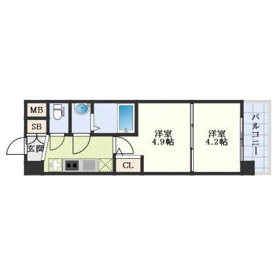 グッドステイ京都二条エステムコート◆プラス【ハイクラス・2K・Wi-Fi対応・設備充実】の物件間取り図